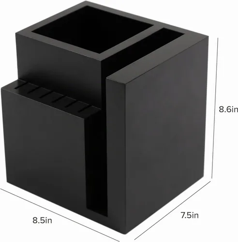 Vista 6 de KitchenEdge Bloque magnético de bambú para cuchillos y soporte para utensilios de cocina, almacenamiento elegante para cuchillos de chefs, cuchillos
