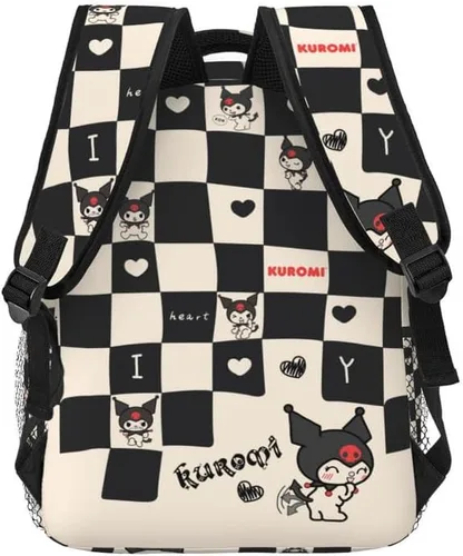 Vista 2 de Mochila de anime para niñas y mujeres, mochilas kawaii de dibujos animados, mochila de viaje ligera y bonita, Negro