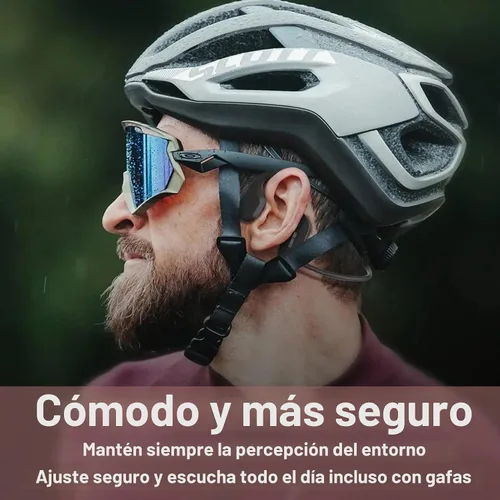 Vista 4 de Auriculares inalámbricos de conducción ósea con carga magnética, auriculares de oreja abierta Bluetooth 5.3 con micrófono, auriculares deportivos a