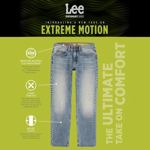 Vista 7 de Lee Jeans de pierna cónica bielástica Extreme Motion para hombre