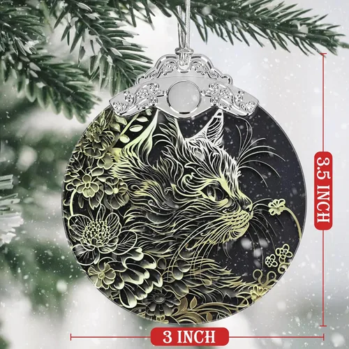 Vista 2 de Adornos de decoración de Navidad, adorno de vitral, adornos para árbol de Navidad, adorno de regalo 2025, regalo de Navidad para amigos, familiares