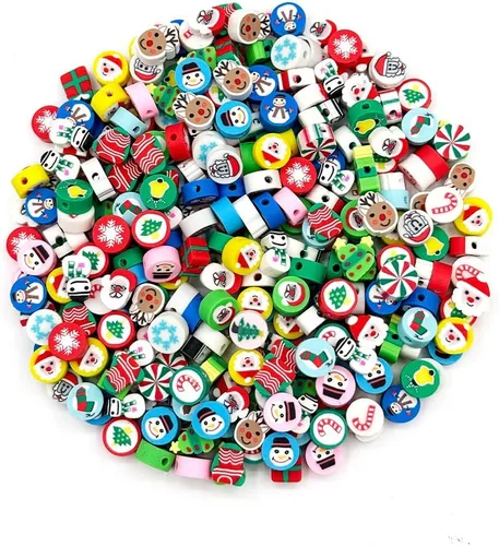 Vista 14 de 200 cuentas de arcilla polimérica de flores, cuentas espaciadoras de flores mixtas para hacer pulseras, collares, joyas