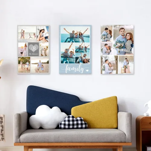Vista 4 de LZIMU Impresiones en lienzo de collage con tus fotos personalizadas múltiples imágenes para pared, collage personalizado de fotos, regalos