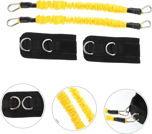 Vista 8 de Happyyami Bandas de resistencia profesional con correas de tobillo portátiles para entrenamiento de piernas y caderas, bandas de tubo para gimnasio