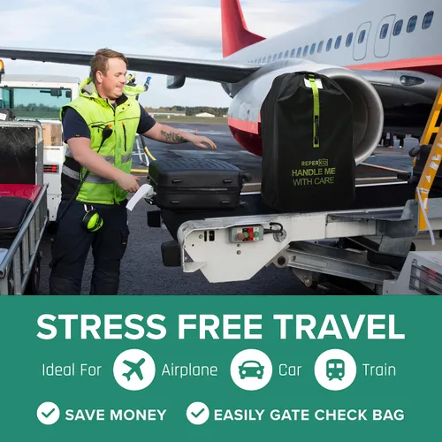 Vista 7 de Reperkid - Bolsa para cochecito para avión, costuras reforzadas, funda resistente a desgarros
