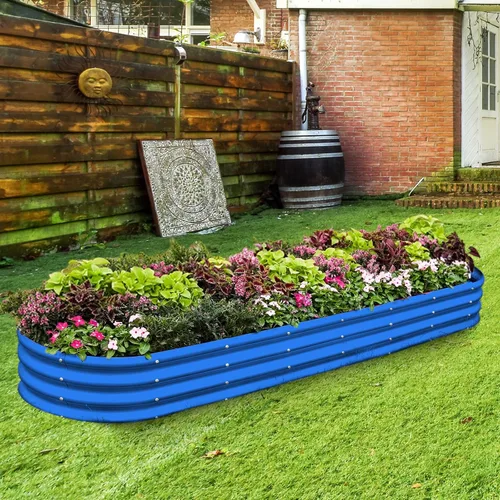 Vista 6 de Land Guard Kit de cama de jardín elevada galvanizada de 8 x 2 x 1 pies, cajas de jardín elevadas de capacidad de 108 galones para exteriores, camas