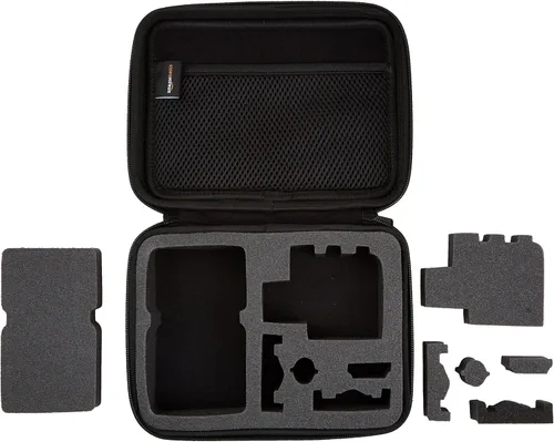 Vista 5 de Amazon Basics Estuche de transporte pequeño para GoPro y accesorios, 9 x 7 x 2.5 pulgadas, sólido, negro