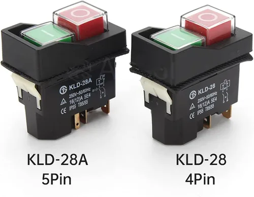 Vista 3 de KLD28/KJD17 KLD28A/KJD17A Interruptores de botón de arranque electromagnético Equipo de máquina herramienta IP55 impermeable seguridad bruja 28A