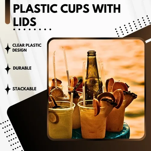 Vista 3 de Green Direct Vasos desechables de 12 onzas con tapas, vasos de plástico transparente con tapas, tazas de café helado para té Boba de burbujas, taza