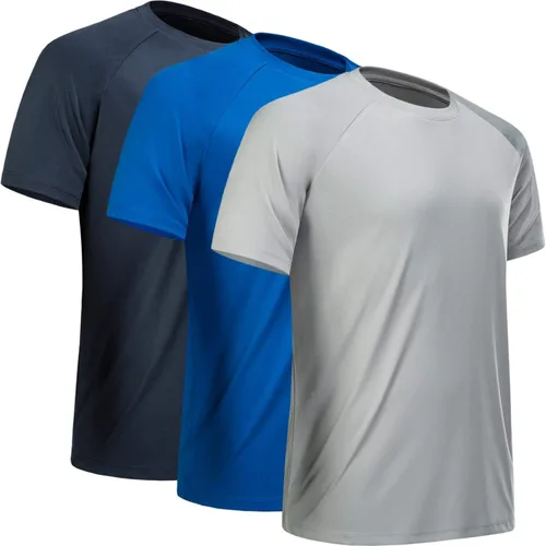 Vista 13 de Camisetas de entrenamiento para hombre, de manga corta, de secado rápido, atlético, gimnasio, activo, absorbe la humedad