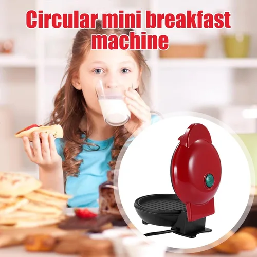 Vista 5 de Plancha pequeña para panqueques - Máquina para hacer panqueques, plancha redonda para panqueques individuales, galletas, huevos, sartén