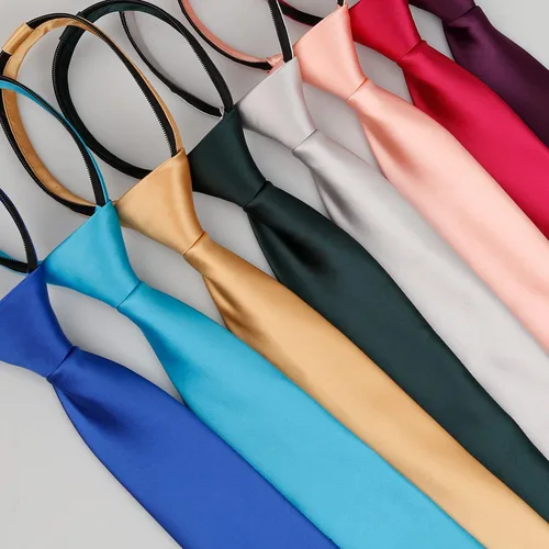 Vista 5 de Alizeal Corbatas ajustadas con cremallera de 2.4 pulgadas preatadas de color sólido para niños