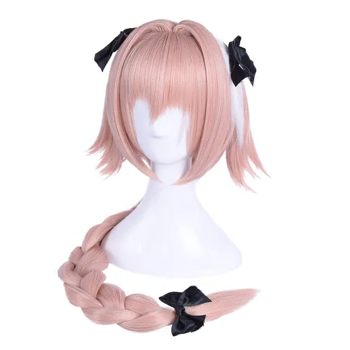 Vista 2 de Suncos - Peluca de pelo sintético para cosplay alta temperatura color rosa Talla regular