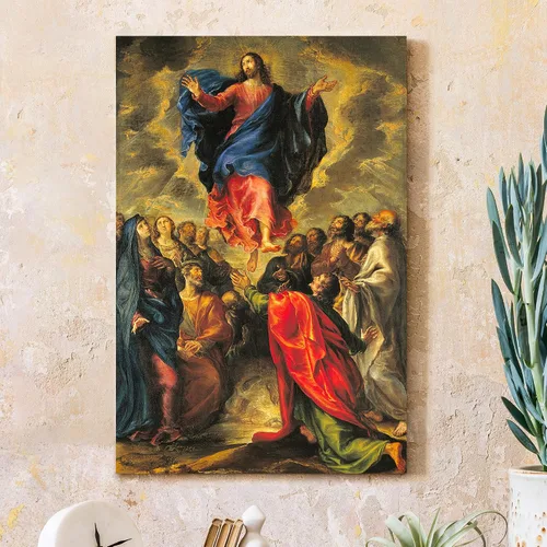 Vista 20 de Anunciación de Leonardo da Vinci Reproducciones de arte clásico, impresiones en lienzo giclée para decoración del hogar, 16 x 30 pulgadas