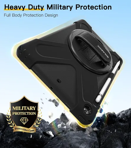 Vista 5 de BRAECN Funda para iPad 6ª/5ª Generación, Funda iPad 9.7 2018/2017 - Resistente a Prueba de Golpes con Soporte para Lápices, Correa de Hombro