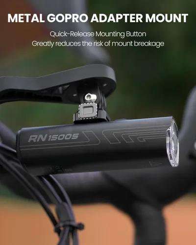 Vista 8 de Magicshine Luz de bicicleta RN 1500S, luces de bicicleta para conducción nocturna con montaje inferior, control FTR LightSync, recargable por USB