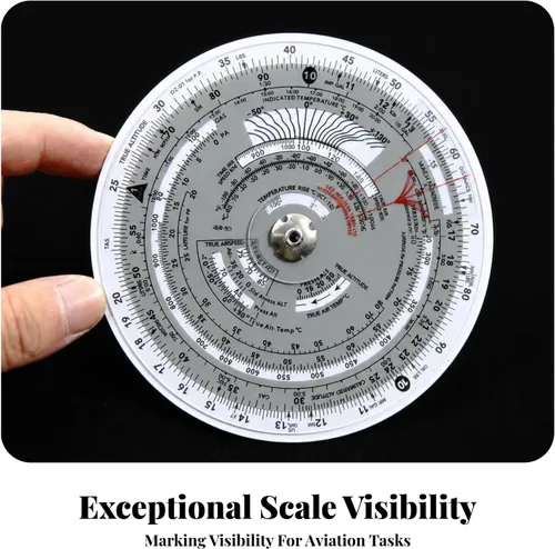 Vista 5 de Navigation Ruler Circular Slide Rule Aviation Computer for Students Planning E6B Computer with Metal Fastener Transparent
