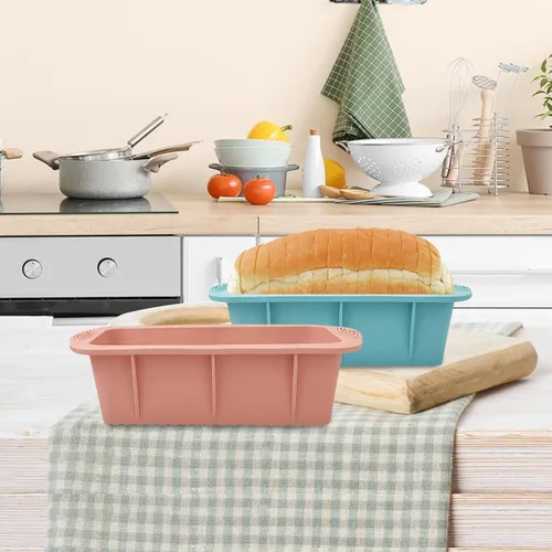 Vista 7 de Koolstuffs Molde de Silicona para Pan de Molde, 2 PCS Moldes Rectangulares Antiadherentes para Hornear para Horno, Pan, Pastel, Fácil Desmoldado
