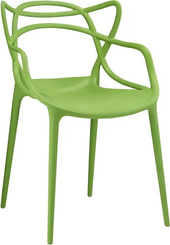 Vista 9 de Modway Enredado Moderno Moldeado Plástico Silla de Cocina y Comedor en Negro - Totalmente Montada