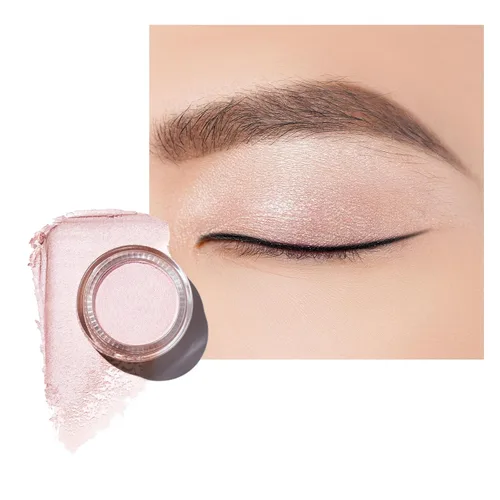 Vista 14 de Oulac Sombra de ojos en crema blanca brillante Iluminador a prueba de agua y sombra de ojos con purpurina de larga duración, color natural