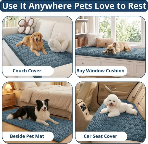 Vista 2 de OstepDecor Funda de sofá para perros, lavable, antideslizante, protector de Azul