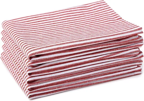 Vista 36 de Encasa XO Juego de 12 servilletas de tela de cóctel Servilletas de mesa de algodón puro Tamaño (9 x 9 pulgadas) Coral Solid Lavable a máquina