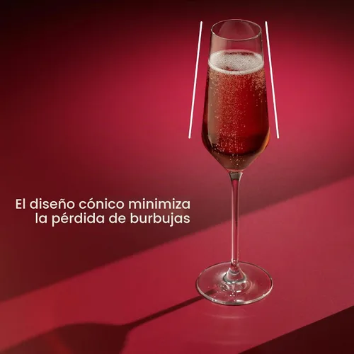 Vista 7 de JoyJolt Juego de 4 copas de champán de la colección Layla, de 6.7 onzas, elegantes copas de champán con tallo de cristal para Prosecco, vino