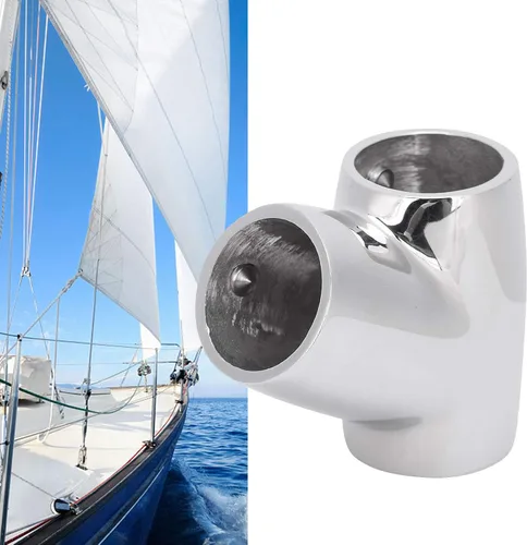 Vista 6 de Alomejor Barco marino barandilla de mano de acero inoxidable 316 60 grados Tee montaje hardware para yate marino barco