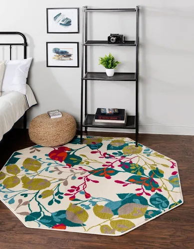 Vista 18 de Unique Loom Azalea Collection - Alfombra de área Indica (2 pies x 3 pies 1 pulgada, rectangular, marfil y gris)