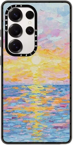 Vista 90 de CASETiFY Funda de impacto para Galaxy S22+ - Adhesivo Aries Moross, color negro transparente