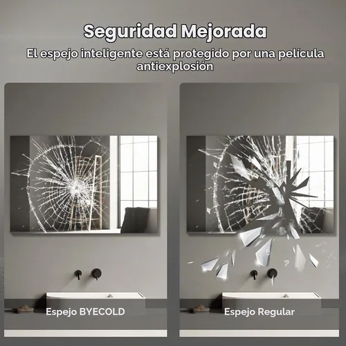 Vista 6 de Espejo de baño LED de 40 x 24 pulgadas con luces, WiFi Smart Bluetooth iluminado espejo de tocador para baño con retroiluminación de 2