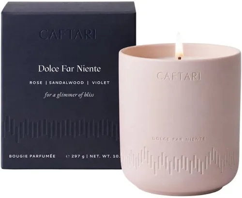 Vista 10 de CAFTARI Vela de Aromaterapia de Lujo Perfumada con Bergamota, Mandarina y Acorde de Té 60 Horas de Combustión Cera Limpia de Coco y Soja