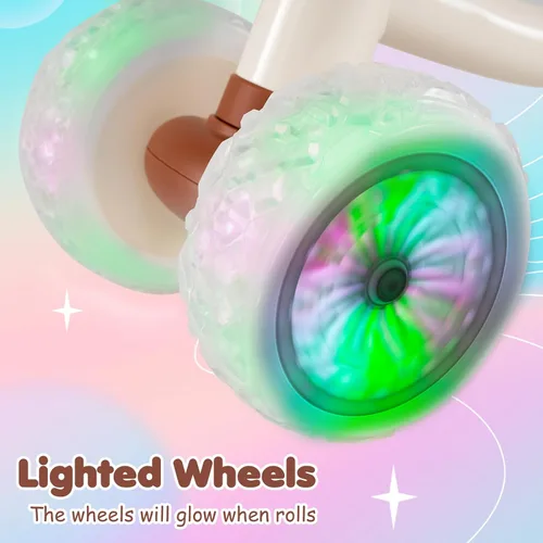 Vista 3 de Baby Walker Bike de 1 año con 4 ruedas luminosas blancas