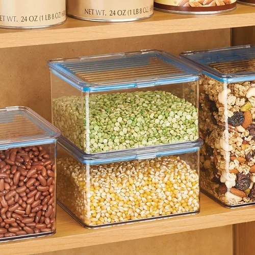 Vista 6 de InterDesign bote contenedor de cocina para almacenamiento de comida en despensa, con tapa con bisagras herméticas para despensa, 1 1/2 cuarto