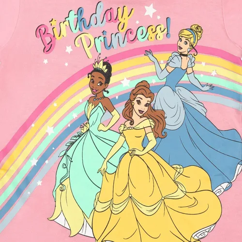 Vista 4 de Disney Minnie Mouse Princess Belle The Little Mermaid Moana Lilo Stitch Frozen - Camiseta de cumpleaños para niñas pequeñas a niños pequeños