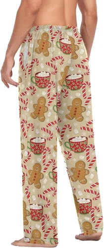 Vista 6 de Aslsiy Lizards Green - Pantalones de pijama para hombre, pantalones suaves separados para hombre, pantalones de descanso