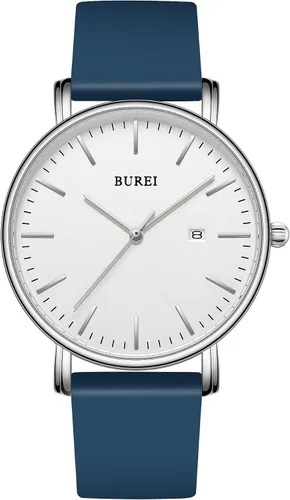 Vista 11 de BUREI Relojes de pulsera para hombre, relojes minimalistas de moda, analógicos de cuarzo, impermeables para hombres