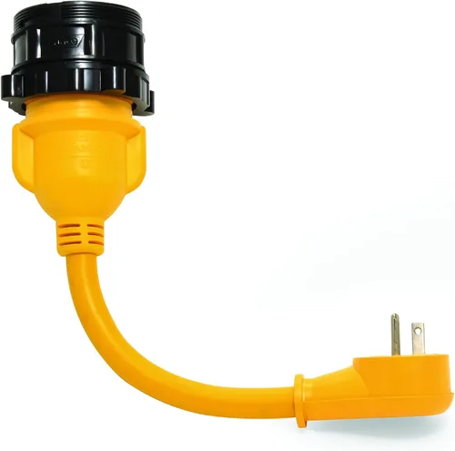 Vista 2 de Camco 55635 15M/30F Adaptador de bloqueo de agarre de alimentación marina de 12 pulgadas
