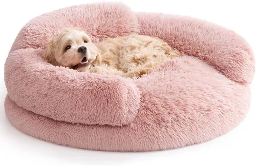 Vista 26 de EHEYCIGA Cama calmante de 20 pulgadas para perros pequeños y gatos, sofá Marrón