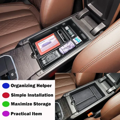 Vista 6 de RUNROAD Organizador de consola central compatible con BMW Serie 3 G20/G21 2019-2026 y Serie 4 G22/G23/i4 2021-2026 Accesorios, bandeja de consola