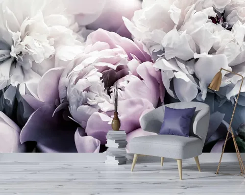 Vista 4 de Reyhui Papel pintado floral Flores de rosas grandes MURAL-015