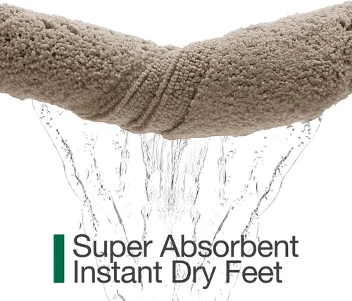 Vista 7 de LUMI Alfombras de baño ultrasuaves antideslizantes con parte trasera de goma, absorbente y lavable, de secado rápido, alfombra de felpa de Beige