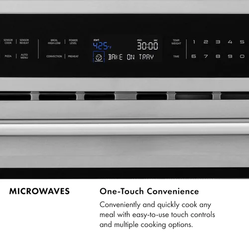 Vista 6 de ZLINE - Horno de microondas de convección integrado de acero inoxidable de 24 pulgadas con velocidad y sensor de cocción