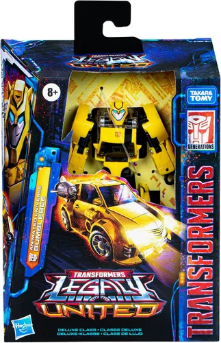 Vista 2 de Transformers Legacy United Deluxe Class Animated Universe Bumblebee, Figura de Acción Convertible de 5.5 Pulgadas, 8+