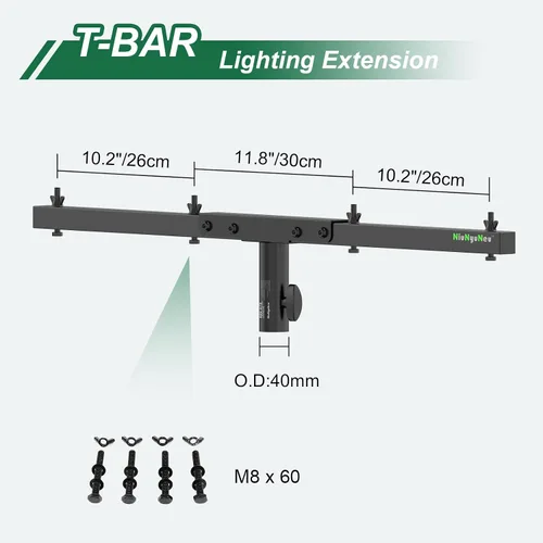 Vista 4 de Barra de Extensión de Iluminación para DJ Soporte de Barra Transversal para Soporte de Trípode de Altavoz, Juego de 2