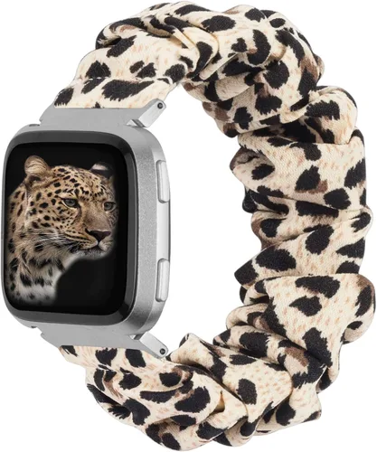 Vista 7 de TOYOUTHS Bandas Scrunchie compatibles con Fitbit Versa/Versa 2/Versa Lite Edición Especial para mujeres y hombres, linda correa de tela elástica