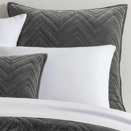 Vista 10 de Pine Cone Hill TAFT - Funda de almohada acolchada neutra, tamaño estándar, patrón de rayas multi/blancas