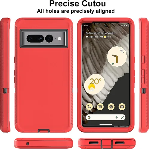 Vista 5 de Funda para Pixel 7 Pro a prueba de golpes, a prueba de polvo y caídas, protección de cuerpo completo de 3 capas [sin protector de pantalla] Funda