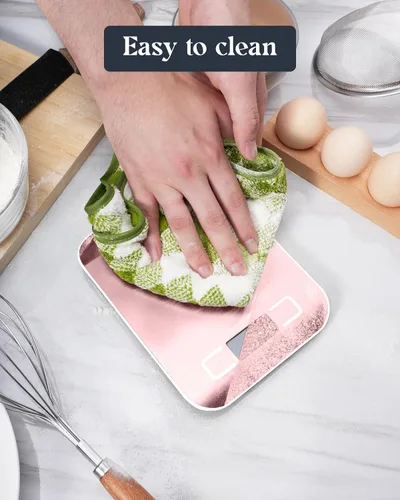 Vista 6 de Báscula de alimentos, báscula digital de cocina de 11 libras con pantalla LCD de 6 unidades y función de tara, diseño compacto para hornear, cocina