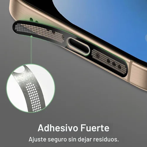 Vista 4 de Cubierta antipolvo para altavoz para iPhone 17/16 Pro Max, 16 Pro, 15 Pro, 15 Pro Max, protector de altavoz para iPhone, cubierta adhesiva